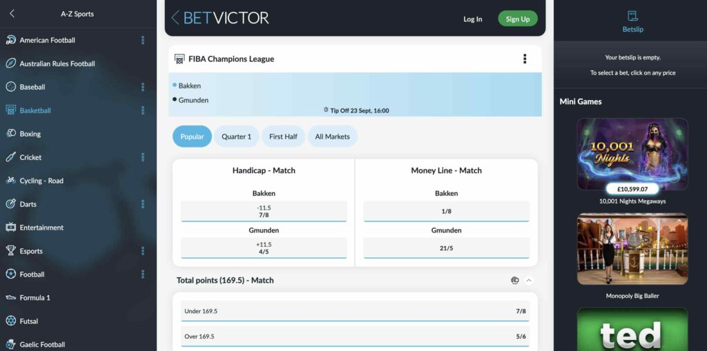 Best Basketball Sites BetVictor Basketball