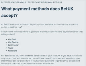 BetUK review - deposits