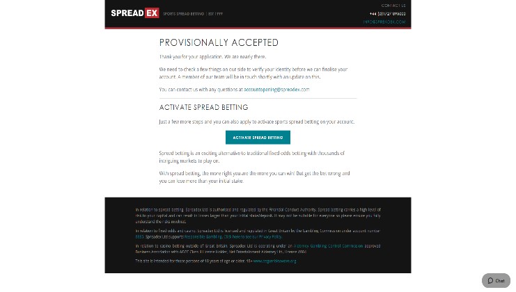 Provisionally accepted at Spreadex