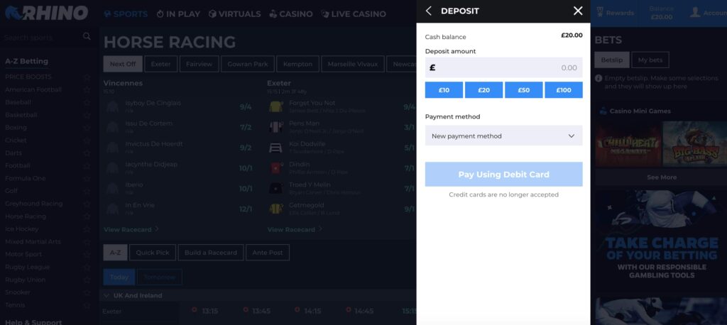 Rhino Bet Review Rhino Bet Deposit