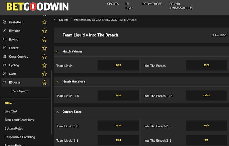 BetGoodwin esports betting