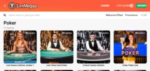 LeoVegas Review Casino Poker