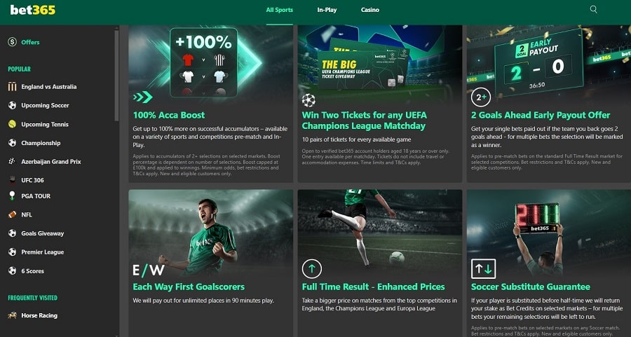 bet365 Premier League betting offers